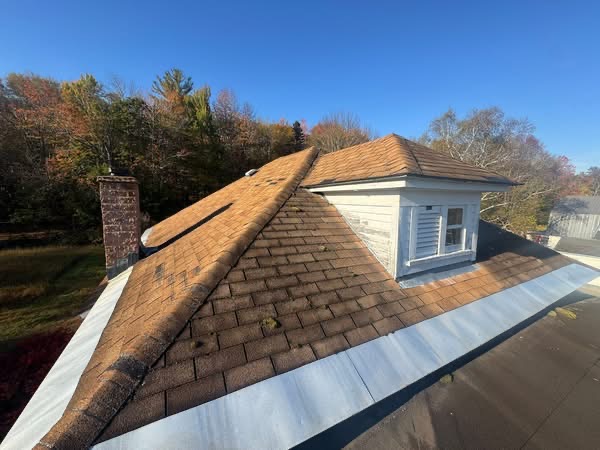 Cedar shingle roof on a historic Maine home